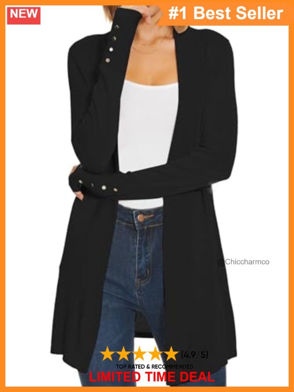 Rayon Fine-Knit Open Front Long Cardigan Sweater Lightweight Office Casual